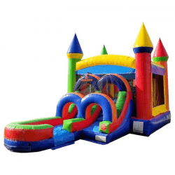 Rainbow Water Slide Bounce House Combo